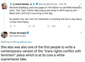 ACLU attorney Chase Strangio accuses Michelle Goldberg of white supremacy