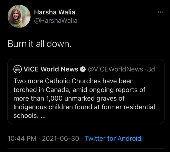 Harsha Walia tweet