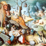 Gula (Gluttony) by Pieter Bruegel the Elder. Engraving, 225 x 295 mm